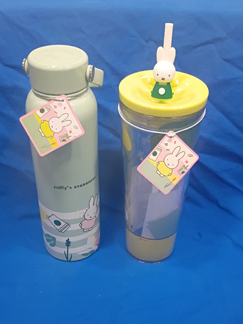 Starbucks Miffy Green and Yellow Stainless Tumbler & Straw Cup Set